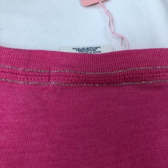 Metallic Rhinestone Peace Sign Hearts PINK Tee - Picture 5 of 6